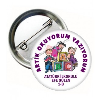 Okuyorum Yazıyorum Okuma Rozeti Kız Erkek Öğrenci Okuyorum Yazıyorum Okuma Rozeti Kız Erkek Öğrenci