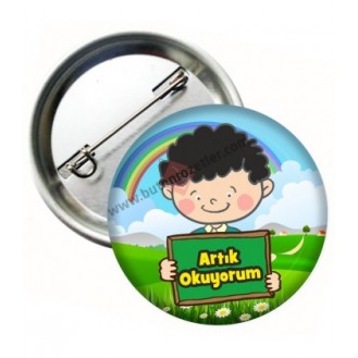 Artık Okuyorum Rozeti Erkek Öğrenci Rozeti Artık Okuyorum Rozeti Erkek Öğrenci Rozeti