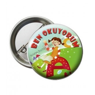 Okuma Bayramı A Motifli 44 mm Rozet Okuma Bayramı A Motifli 44 mm Rozet