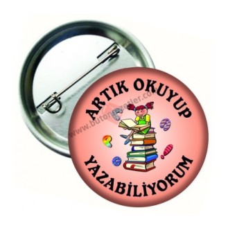 Ben Okuyorum Kalem Figürlü Rozet 44 mm Ben Okuyorum Kalem Figürlü Rozet 44 mm