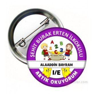 İsimli Artık Okuyorum Rozetli Kokart Uğur Böcekli İsimli Artık Okuyorum Rozetli Kokart Uğur Böcekli