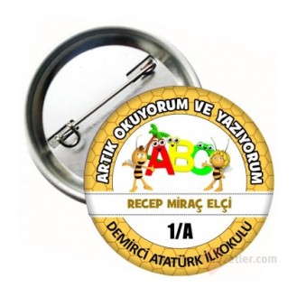 İsimli Artık Okuyorum Rozeti Arı Mayalı İsimli Artık Okuyorum Rozeti Arı Mayalı