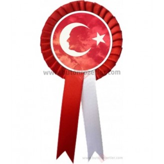 Türk Bayrağı Atatürk Kokartı Kırmızı Türk Bayrağı Atatürk Kokartı Kırmızı