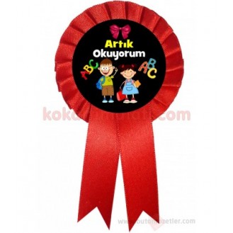 Kurdelalı Artık Okuyorum Kokartı  Karton Baskılı 017
