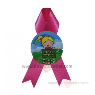 Pembe Kurdeleli Okuma Rozeti 057