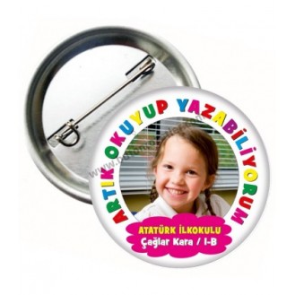 Fotoğraflı ve İsimli Okuma Bayramı Rozeti 58 mm P Fotoğraflı ve İsimli Okuma Bayramı Rozeti 58 mm P