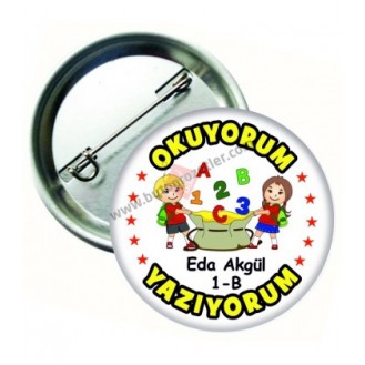 Okuyorum Yazıyorum Rakamlı Yaka Rozeti Okuyorum Yazıyorum Rakamlı Yaka Rozeti